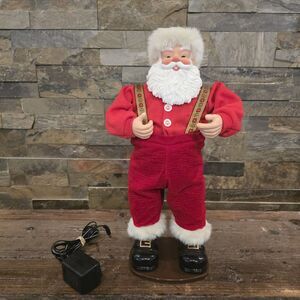 Vintage Jingle Bell Rock Santa Animated Dancing Musical 16" Tested & Works 1998